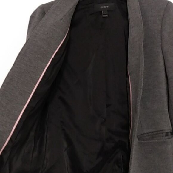 J. Crew Going Out Blazer 0 Tailored Gray Open Front Notch Collar Minimalist - Picture 6 of 10